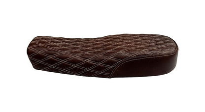 Royal Enfield GT Continental and Interceptor 650 Diamond Design Leather Dual Seat Cherry Brown