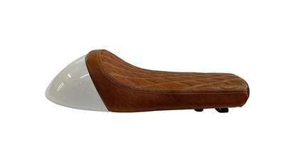 Royal Enfield GT Continental and Interceptor 650 Single Seat Brown Tan With White Cowl