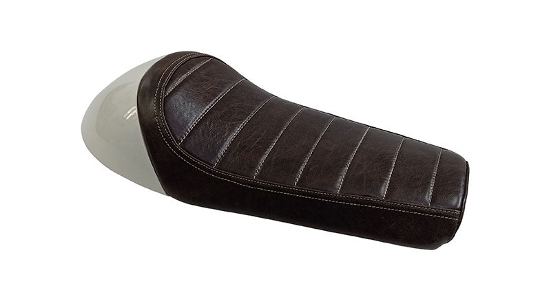 Royal Enfield GT Continental and Interceptor 650 Single Seat Coffee Brown with White Cowl