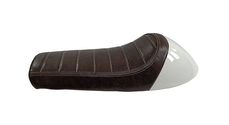 Royal Enfield GT Continental and Interceptor 650 Single Seat Coffee Brown with White Cowl