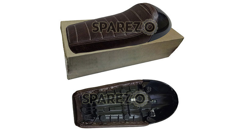 Royal Enfield GT Continental and Interceptor 650 Single Seat Coffee Brown with Black Cowl