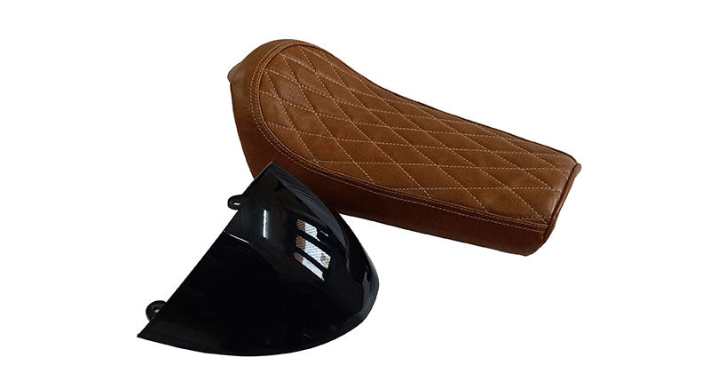 Royal Enfield GT Continental and Interceptor 650 Single Seat Brown Tan With Black Cowl