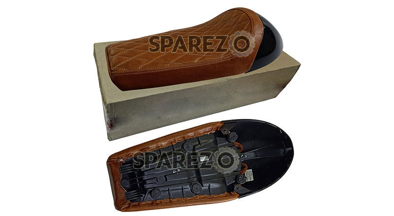 Royal Enfield GT Continental and Interceptor 650 Single Seat Brown Tan With Black Cowl