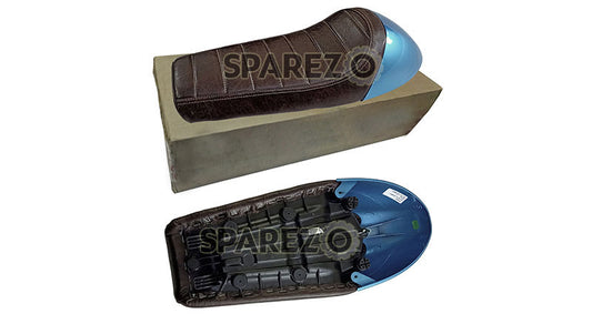 Royal Enfield GT  Continental and Interceptor 650 Single Seat Coffee Brown with Blue Cowl