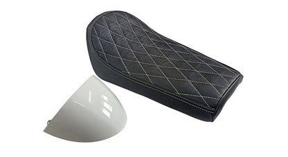 Royal Enfield GT Continental and Interceptor 650 Single Seat Black With White Cowl