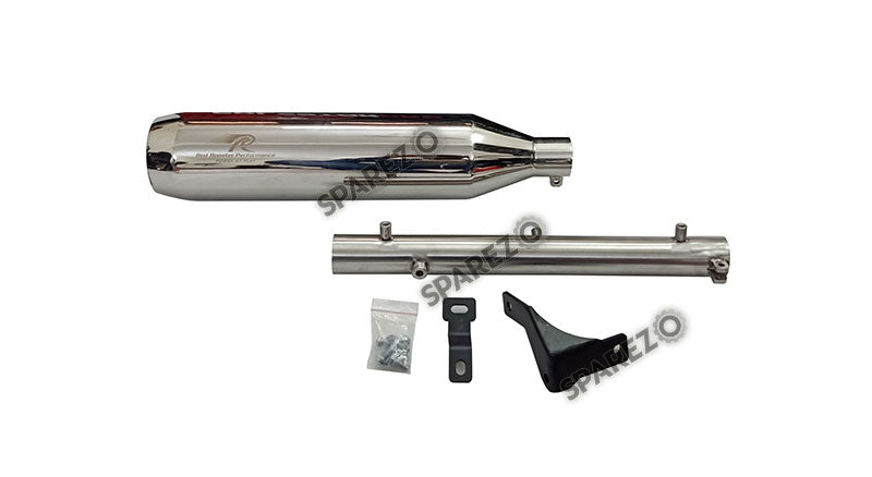 Red Rooster Performance Exhaust Silencer Chrome For Royal Enfield Reborn 350cc