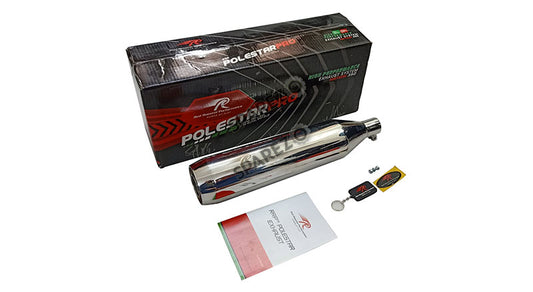 Royal Enfield Reborn 350 Red Rooster Performance Exhaust Silencer Chrome