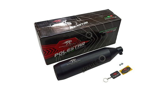 Royal Enfield Reborn 350 Red Rooster Performance Exhaust Silencer Black