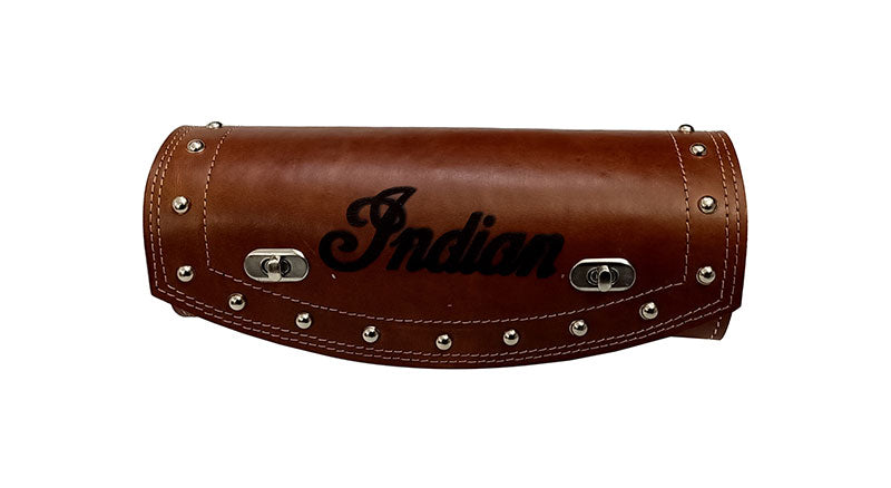 Universal Indian Motorbike Front Side Genuine Leather Tool Bag Brown Color