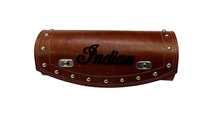 Universal Indian Motorbike Front Side Genuine Leather Tool Bag Brown Color
