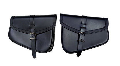 Royal Enfield Meteor 350cc Genuine Leather Pannier Bags Pair Black