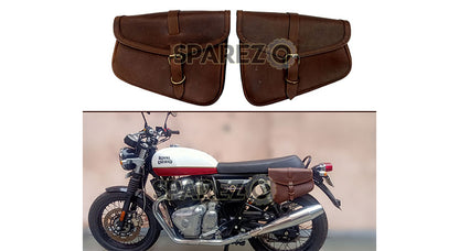 Royal Enfield GT Continental and Interceptor 650 Genuine Leather Brown Pannier Bags