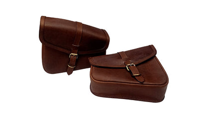 Royal Enfield GT Continental and Interceptor 650 Genuine Leather Brown Pannier Bags