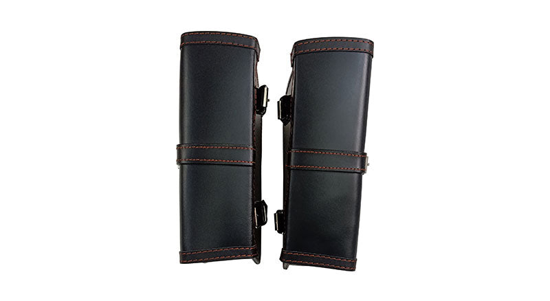 Royal Enfield Meteor 350cc Genuine Leather Black Pannier Bags Pair