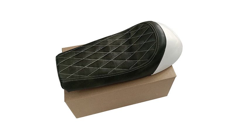 Royal Enfield GT Continental and Interceptor 650 Single Seat Green with White Cowl