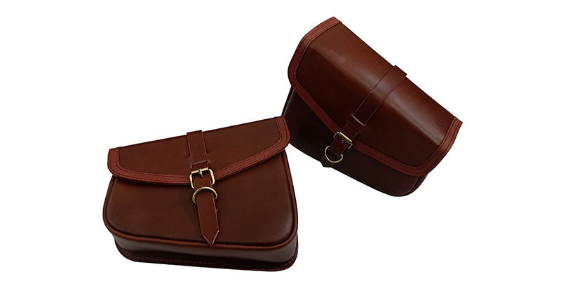 Royal Enfield Meteor 350cc Genuine Leather Brown Pannier Bags