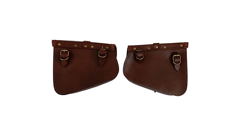 Royal Enfield GT Continental and Interceptor 650 Genuine Leather Tan Brown Pannier Bags