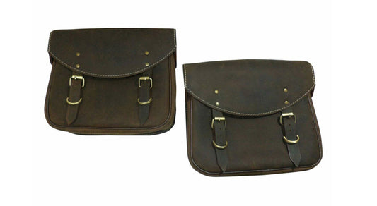 Royal Enfield Genuine Leather Saddle Bags Pair For Classic Models 500cc 350cc