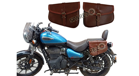 Royal Enfield Meteor 350cc Genuine Leather Brown Pannier Bags