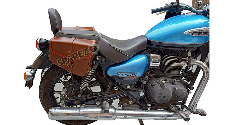 Royal Enfield Meteor 350cc Genuine Leather Brown Pannier Bags