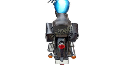 Royal Enfield Meteor 350cc Genuine Leather Pannier Bags Pair Black