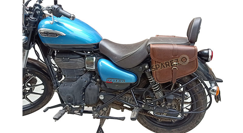 Royal Enfield Meteor 350cc Leather Pannier Bags Pair Brown