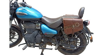 Royal Enfield Meteor 350cc Leather Pannier Bags Pair Brown