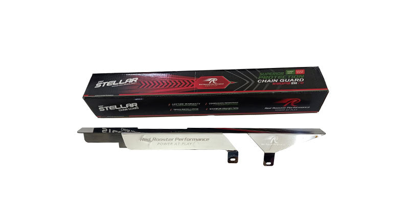 Royal Enfield GT and Interceptor 650cc S S Red Rooster Polished Chain Guard