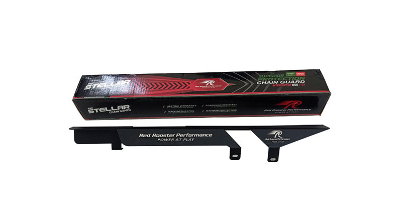 Royal Enfield GT and Interceptor 650cc S S Red Rooster Matt Black Chain Guard