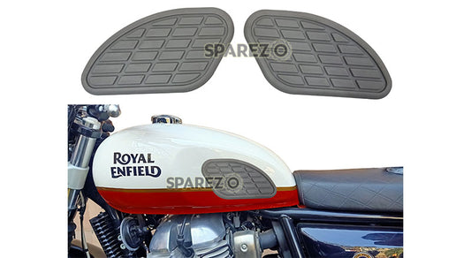 Royal Enfield GT and Interceptor 650cc Fuel Gas Tank Rubber Knee Pad Pair Grey