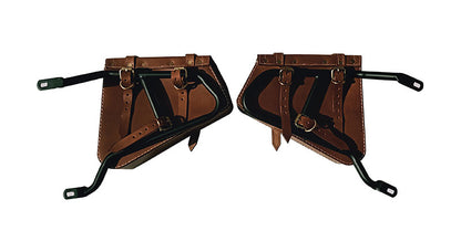 Royal Enfield GT and Interceptor 650cc Leather Dual Seat With Pannier Bags with Mounting