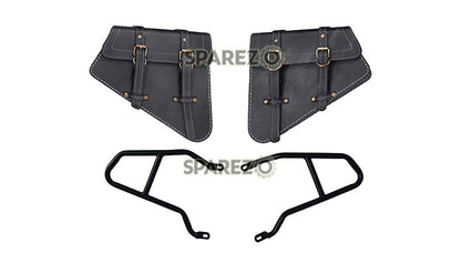 Royal Enfield GT and Interceptor 650cc Leather Dual Seat With Mounting with Pannier Bags