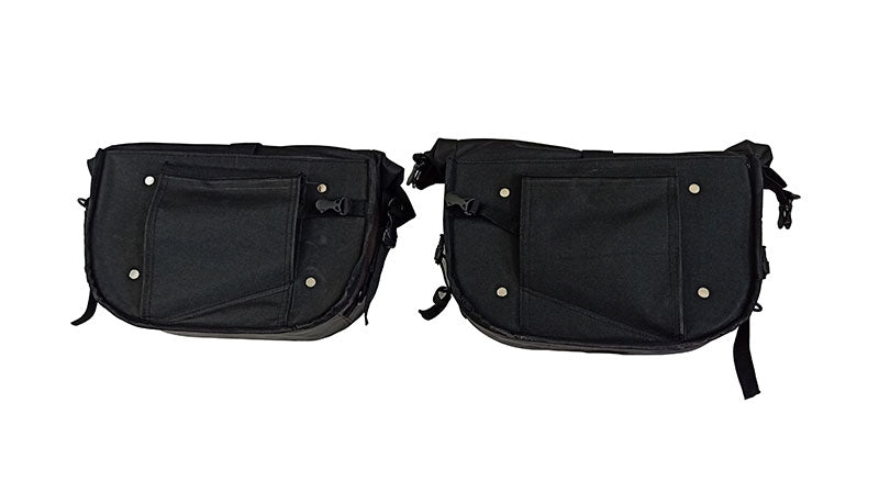 Royal Enfield GT Continental and Interceptor 650cc Soft Pannier Bags With Mounting Rails Chrome