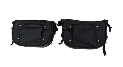 Royal Enfield GT Continental and Interceptor 650cc Soft Pannier Bags With Mounting Rails Chrome