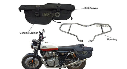 Royal Enfield GT Continental and Interceptor 650cc Soft Pannier Bags With Mounting Rails