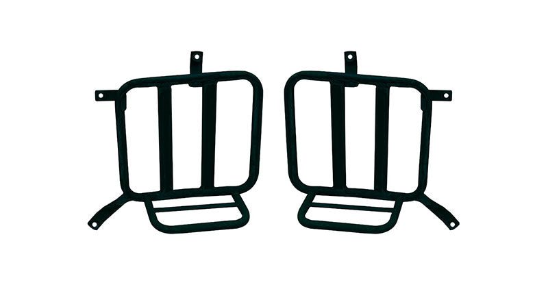 Royal Enfield Meteor 350cc Leather Saddle Bags Glossy Black With Mounting Pair