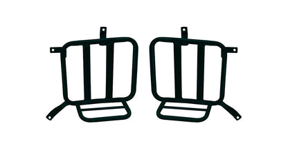 Royal Enfield Meteor 350cc Leather Saddle Bags Glossy Black With Mounting Pair