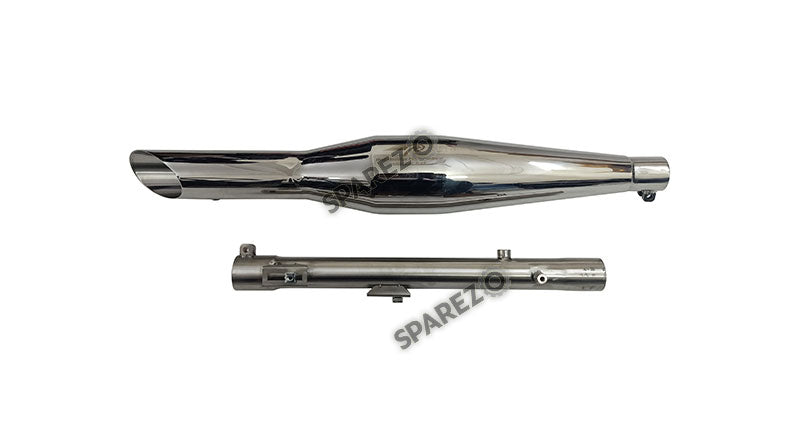 Royal Enfield Meteor 350cc Red Rooster S S Exhaust Muffler Silencer Polished