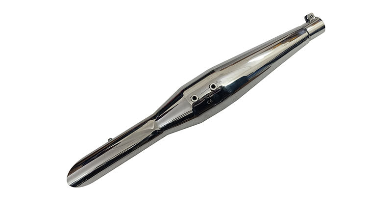 Royal Enfield Classic 350 Reborn Red Rooster S S Exhaust Muffler Silencer Polish