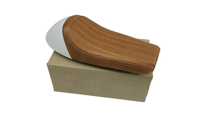 Royal Enfield GT Continental and  Interceptor 650cc Single Seat Leather with White Cowl D1