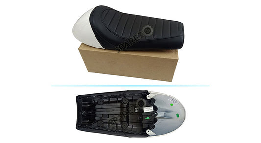 Royal Enfield GT Continental and  Interceptor 650cc Single Seat Leather with White Cowl D2