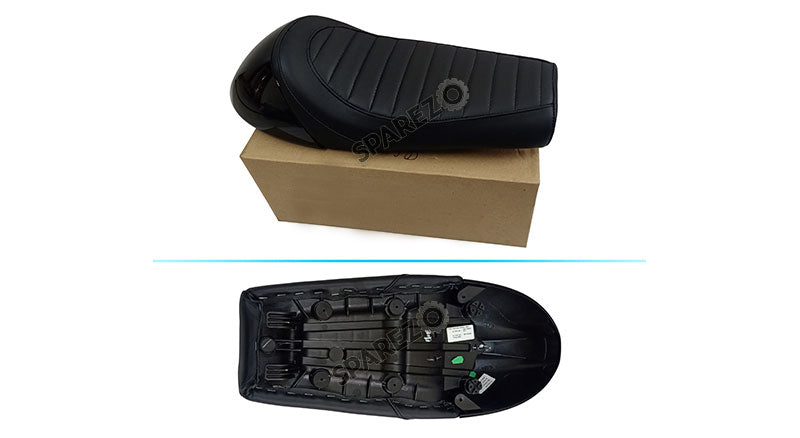 Royal Enfield GT Continental and  Interceptor 650cc Single Seat Leather with Black Cowl D2