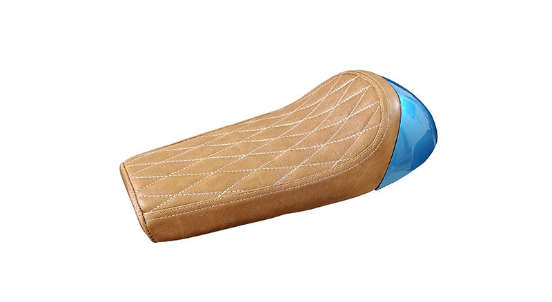 Royal Enfield GT Continental and  Interceptor 650cc Single Seat Leather with Blue Cowl D6