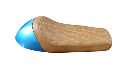 Royal Enfield GT Continental and  Interceptor 650cc Single Seat Leather with Blue Cowl D6