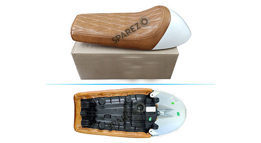 Royal Enfield GT Continental and  Interceptor 650cc Single Seat Leather with White Cowl D6