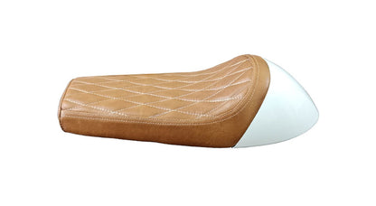 Royal Enfield GT Continental and  Interceptor 650cc Single Seat Leather with White Cowl D6