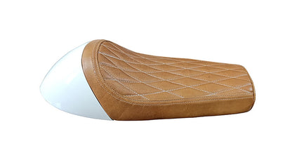 Royal Enfield GT Continental and  Interceptor 650cc Single Seat Leather with White Cowl D6