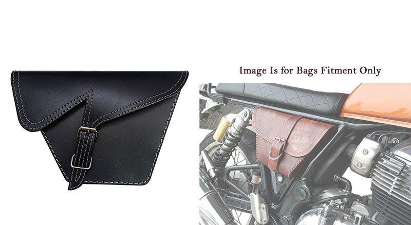 Royal Enfield GT Continental and Interceptor 650 Side Panel Bag Black Genuine Leather