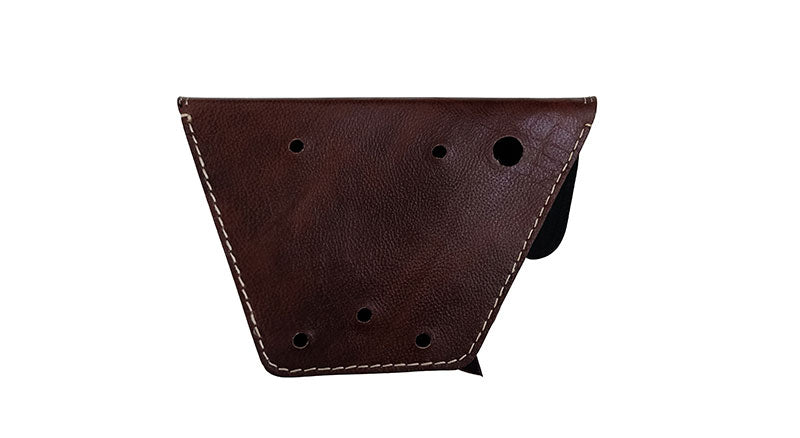 Royal Enfield GT and Interceptor 650 Side Panel Bag Genuine Leather Cherry Brown