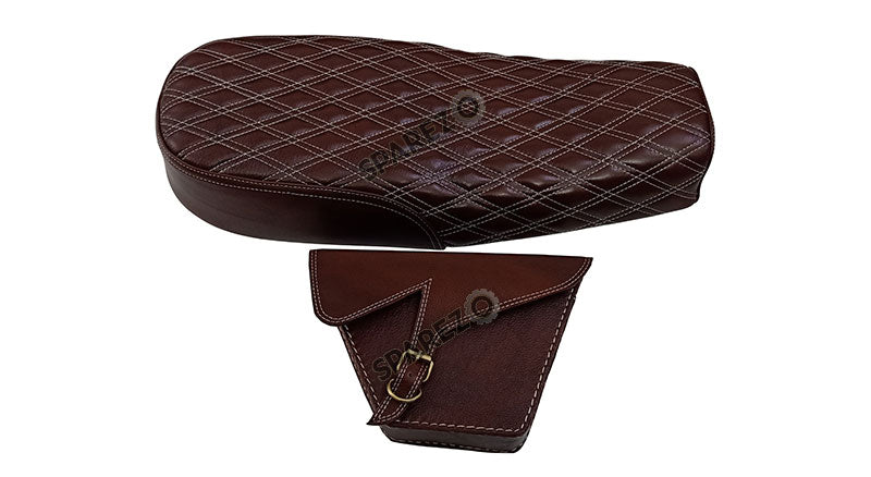 Royal Enfield Interceptor 650 Genuine Leather Dual Seat With Side Panel Bags D3